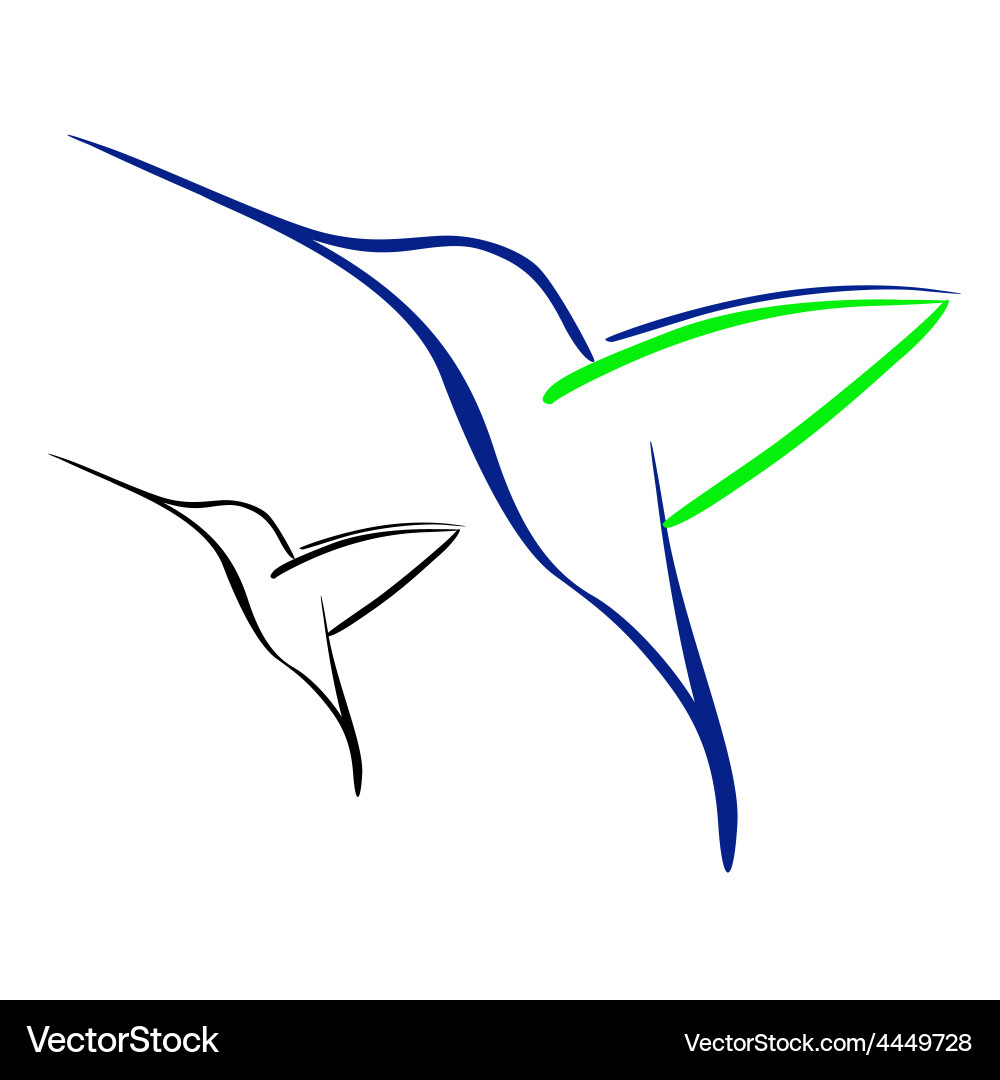 Ruby-Throated Hummingbird Vector Image