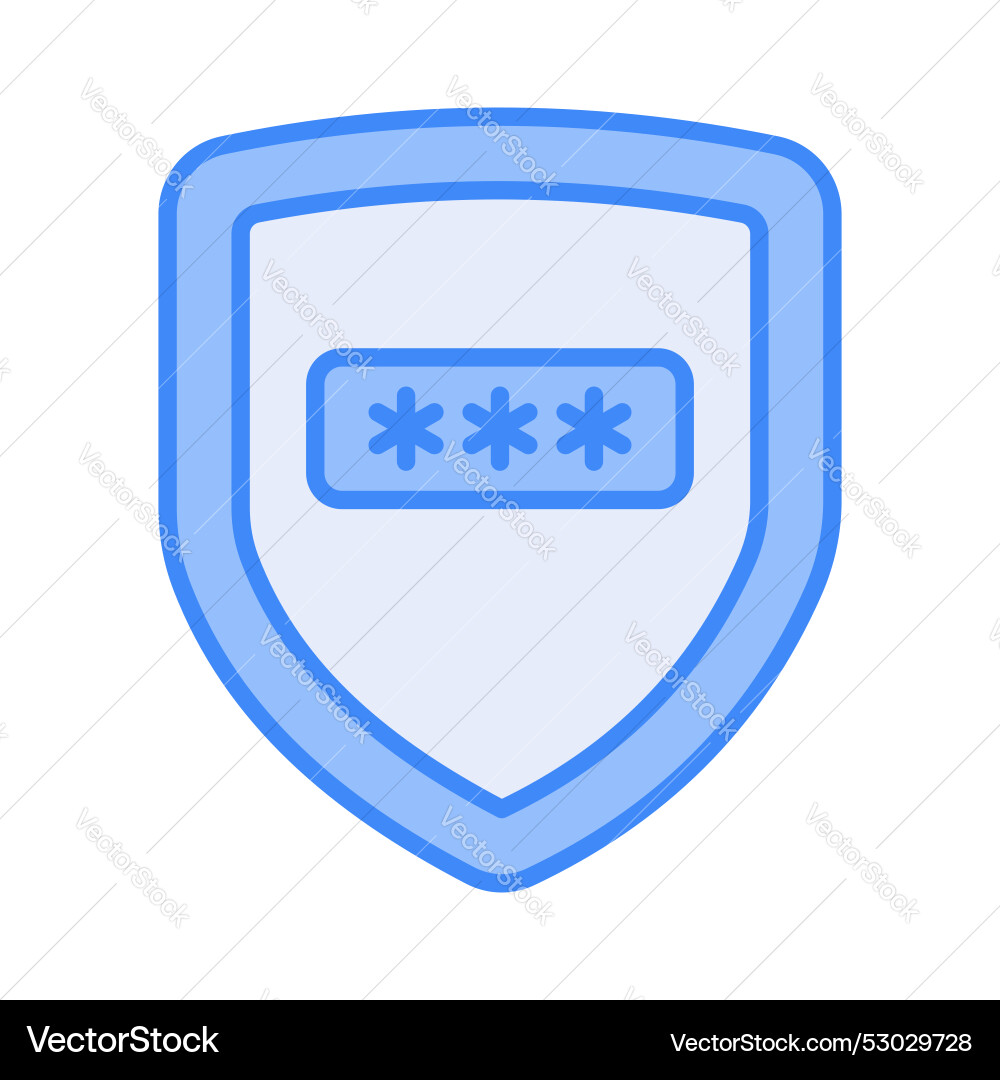Shield with password cyber security concept Vector Image