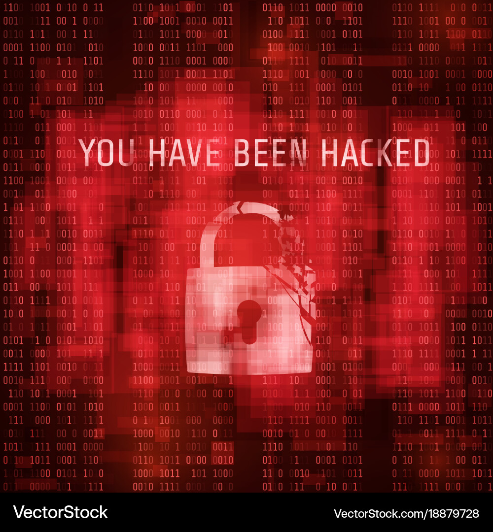 Software hacking massage system has been hacked vector image