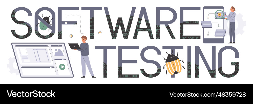 Software Testing Concepts & Symbols vector image