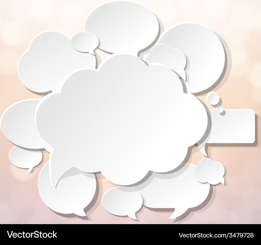 Speech bubbles with blur and bokeh vector image