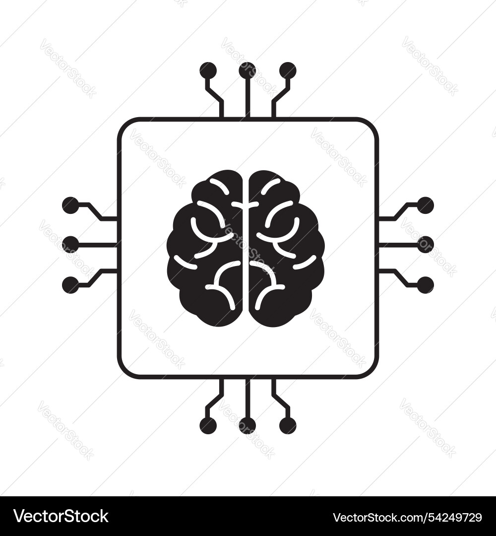 Artificial intelligence and neural networks icon Vector Image