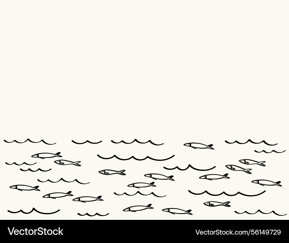 Background with small fishes for text Vector Image