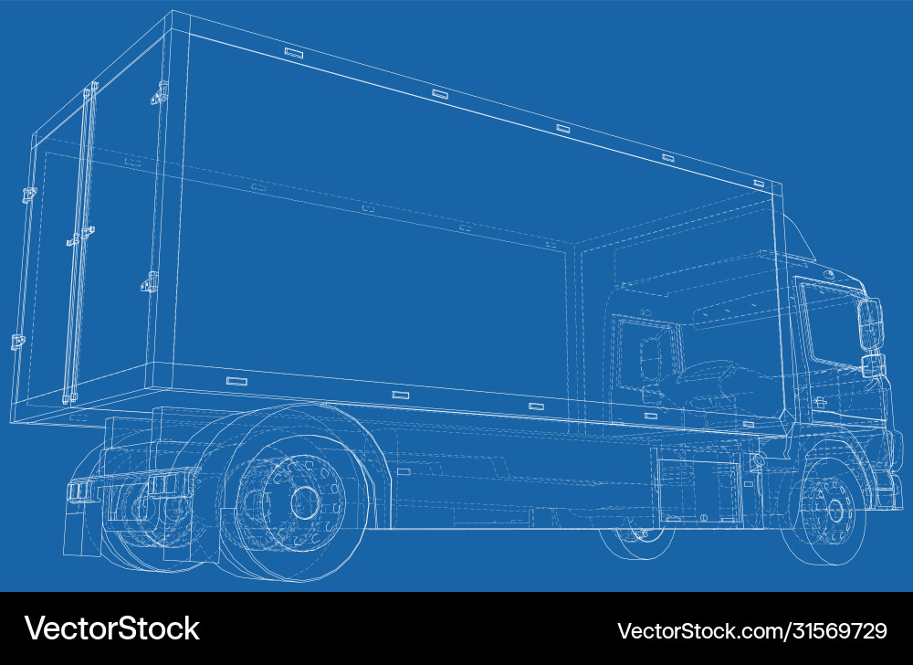 Commercial van truck Royalty Free Vector Image