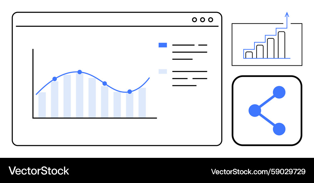 Data Analytics Dashboard Vector Image