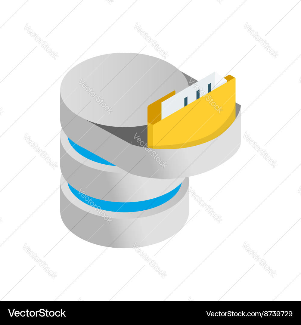 Database Import Icon - Isometric vector image
