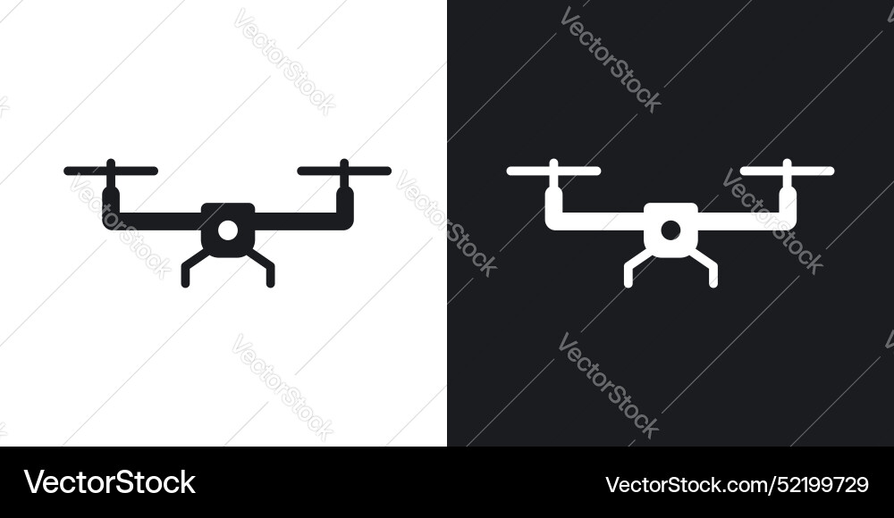 Drone icon set in solid style Vector Image