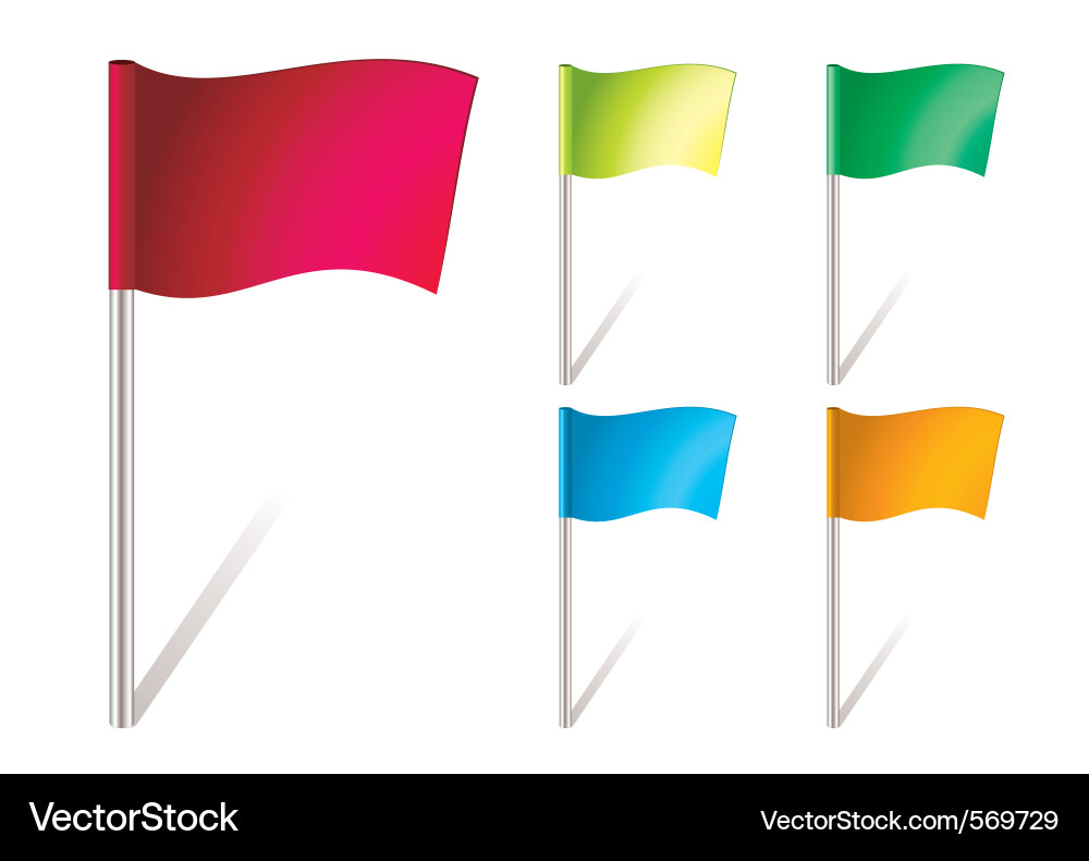 Flapping Colorful Flags vector image