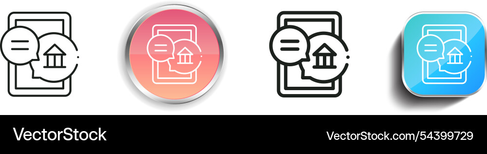 Government icon thin linear regular and button vector image