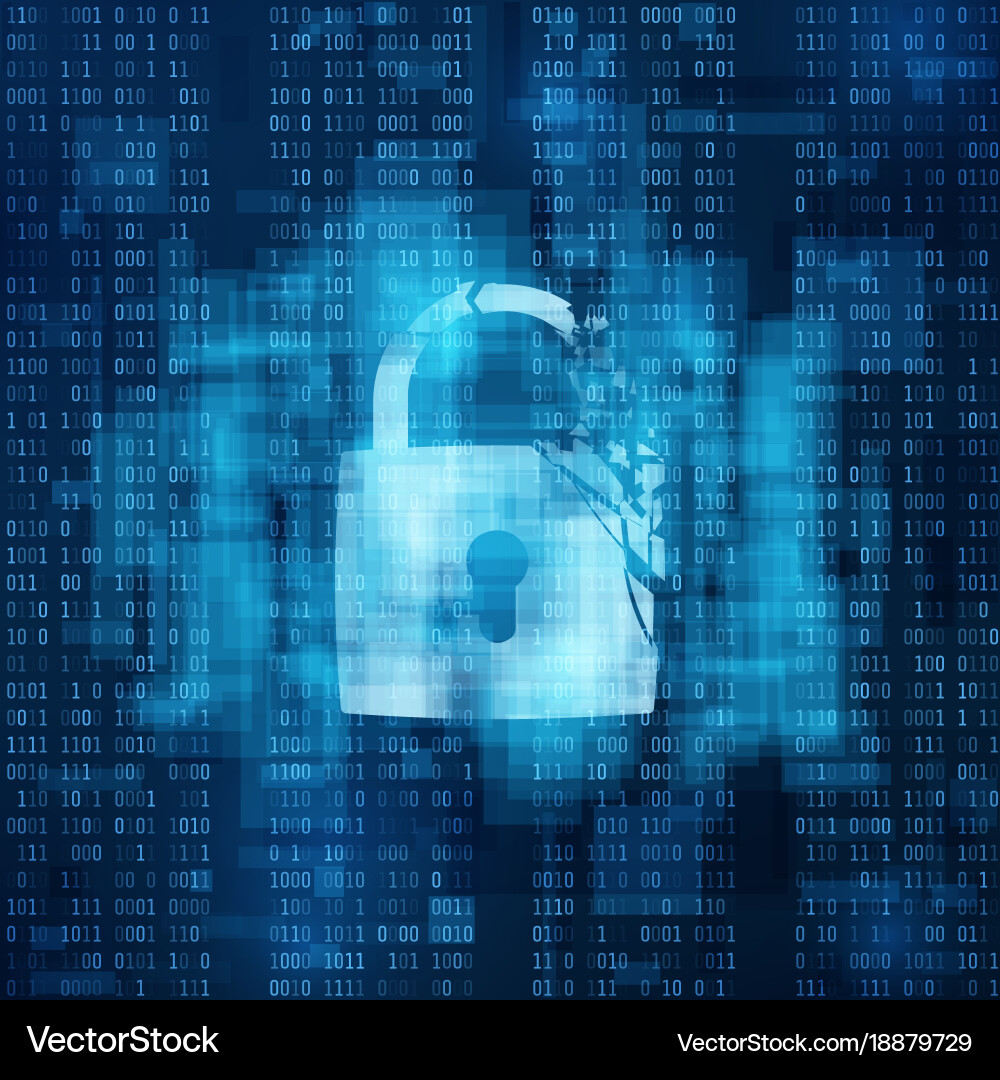 Hacked firewall concept broken security system vector image