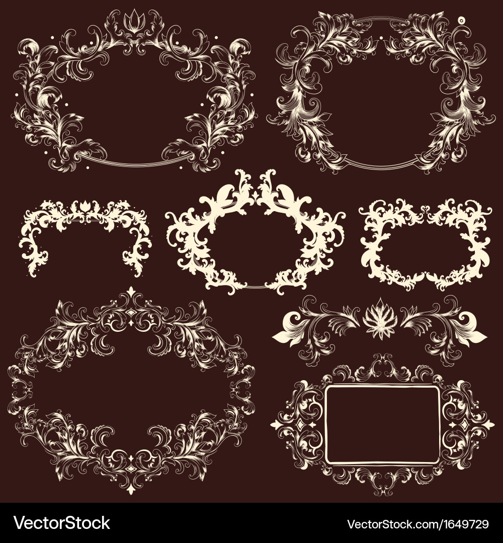 Set of calligraphic design elements Vector Image