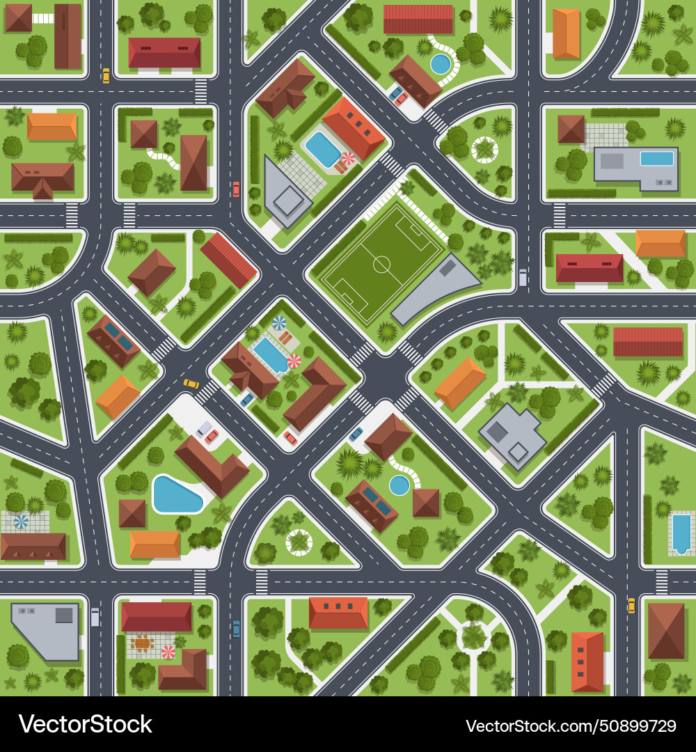 Street map top view city transport infrastructure Vector Image