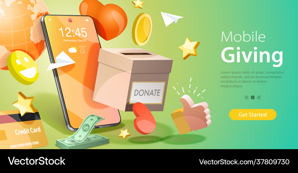 3d conceptual donation Vector Image