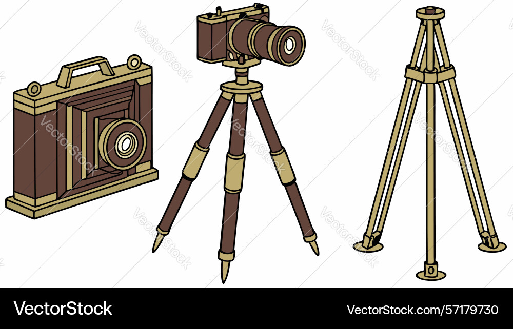 Classic camera and tripod design generative ai vector image