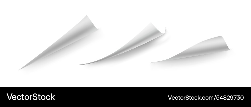 Curve pages endpoints and bent document angles Curve pages endpoints and bent document angles vector image