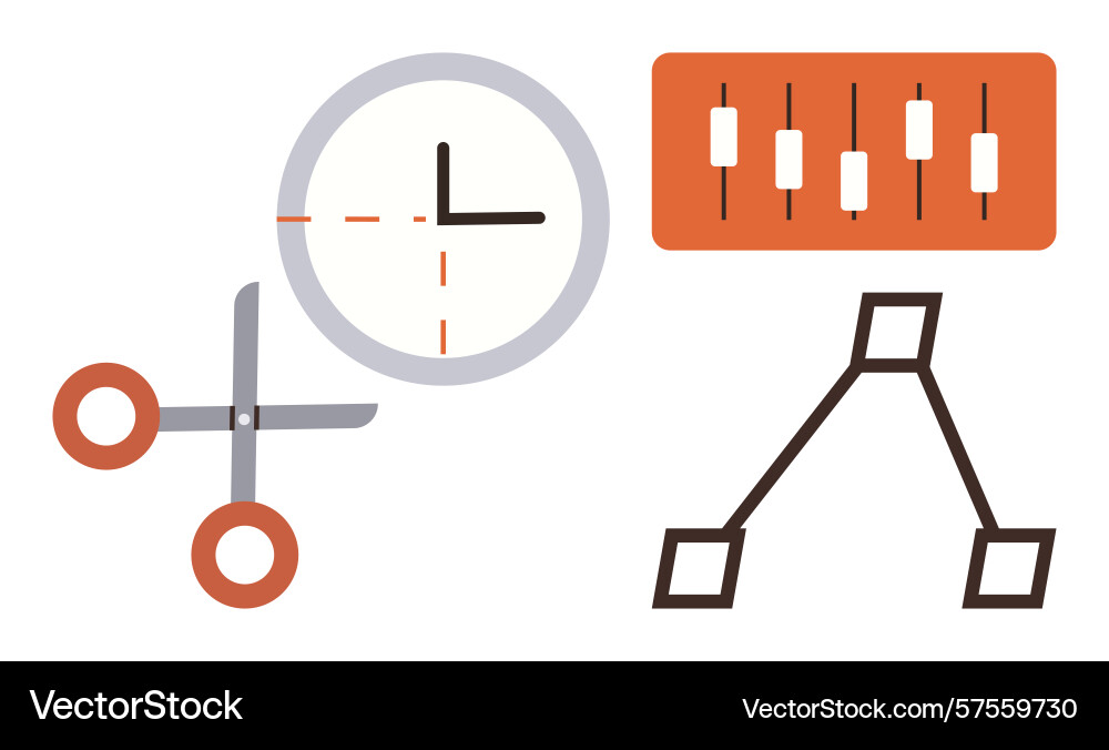 Editing tools with scissors clock sliders Vector Image