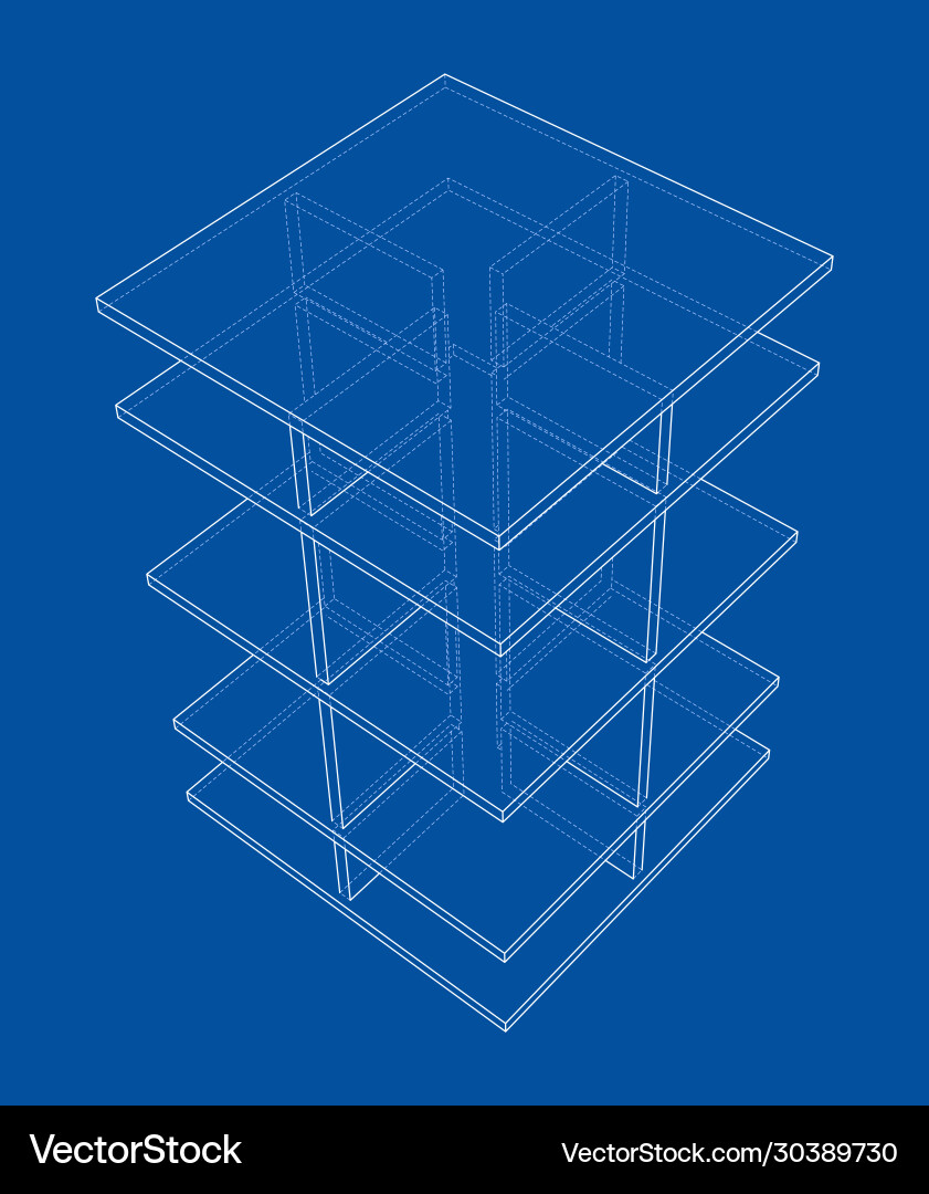 Empty showcase outline rendering 3d Empty showcase outline rendering 3d vector image