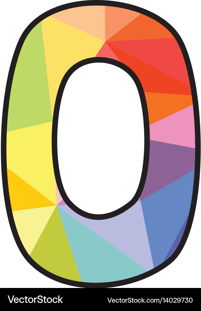 Flat number 0 isolated on white background Vector Image