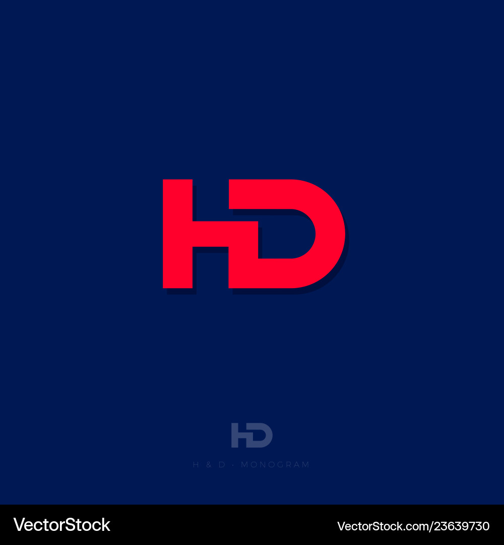 H d letter red web user interface icon vector image