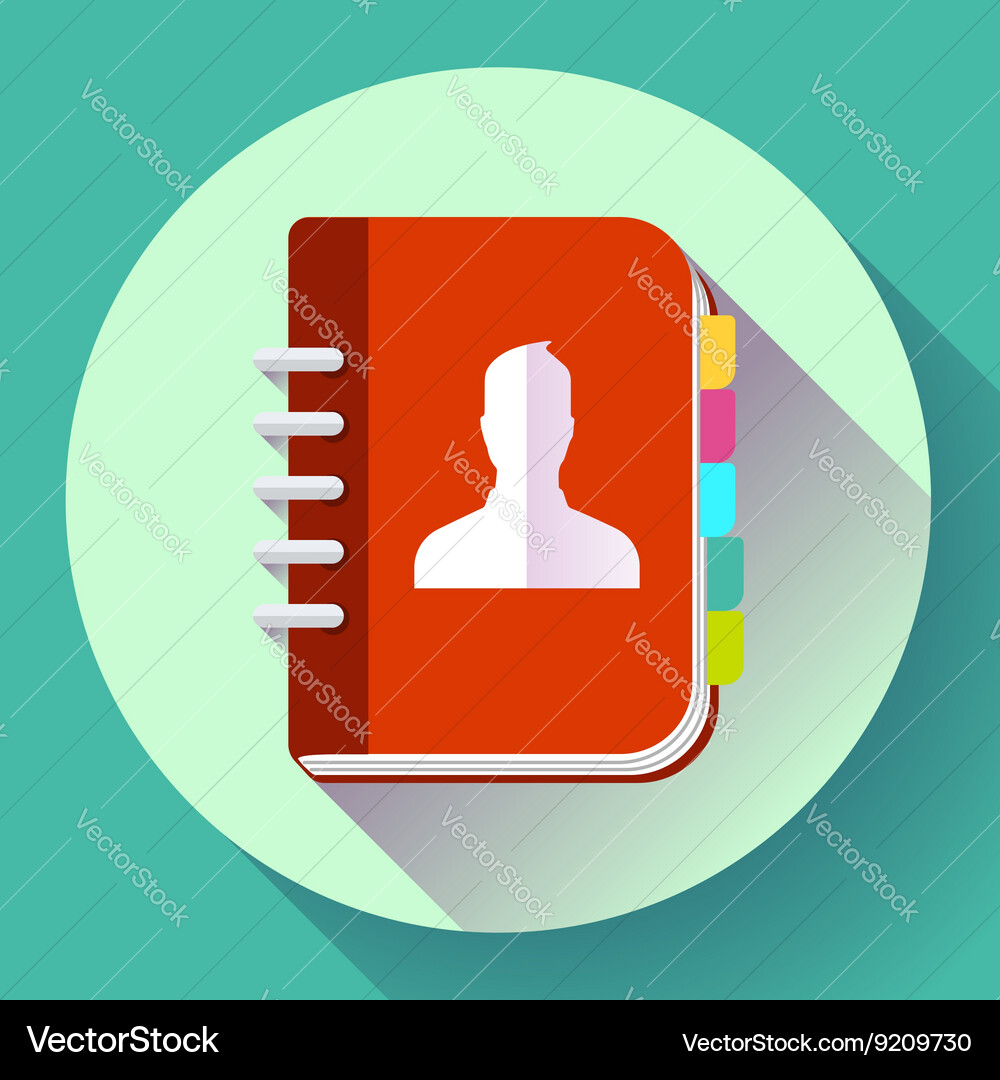 Notebook Icon - Contacts & Notes Vector Image