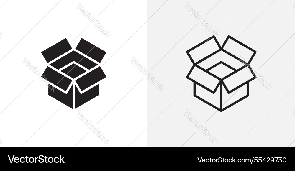 Open box icons pack for apps and ui ux desigs Open box icons pack for apps and ui ux desigs vector image