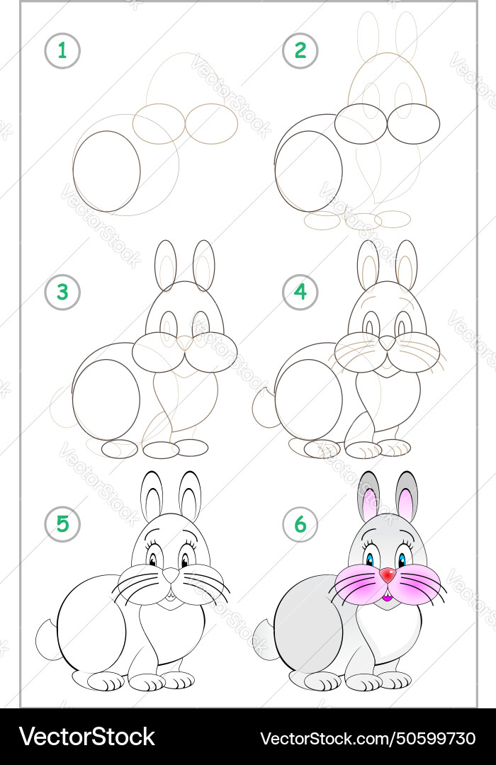 Page shows how to learn step by draw Page shows how to learn step by draw vector image