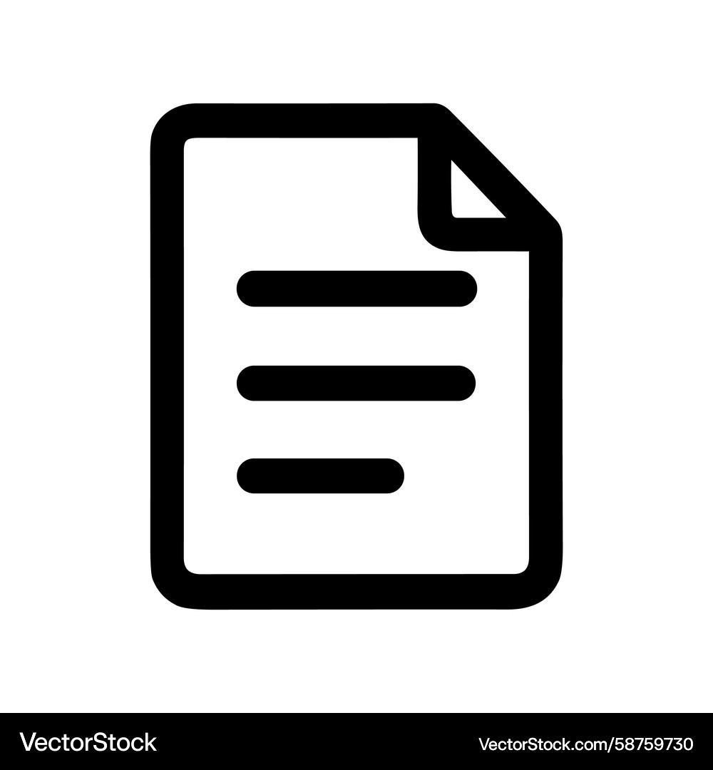 Rounded Document Paper Icon Vector Image