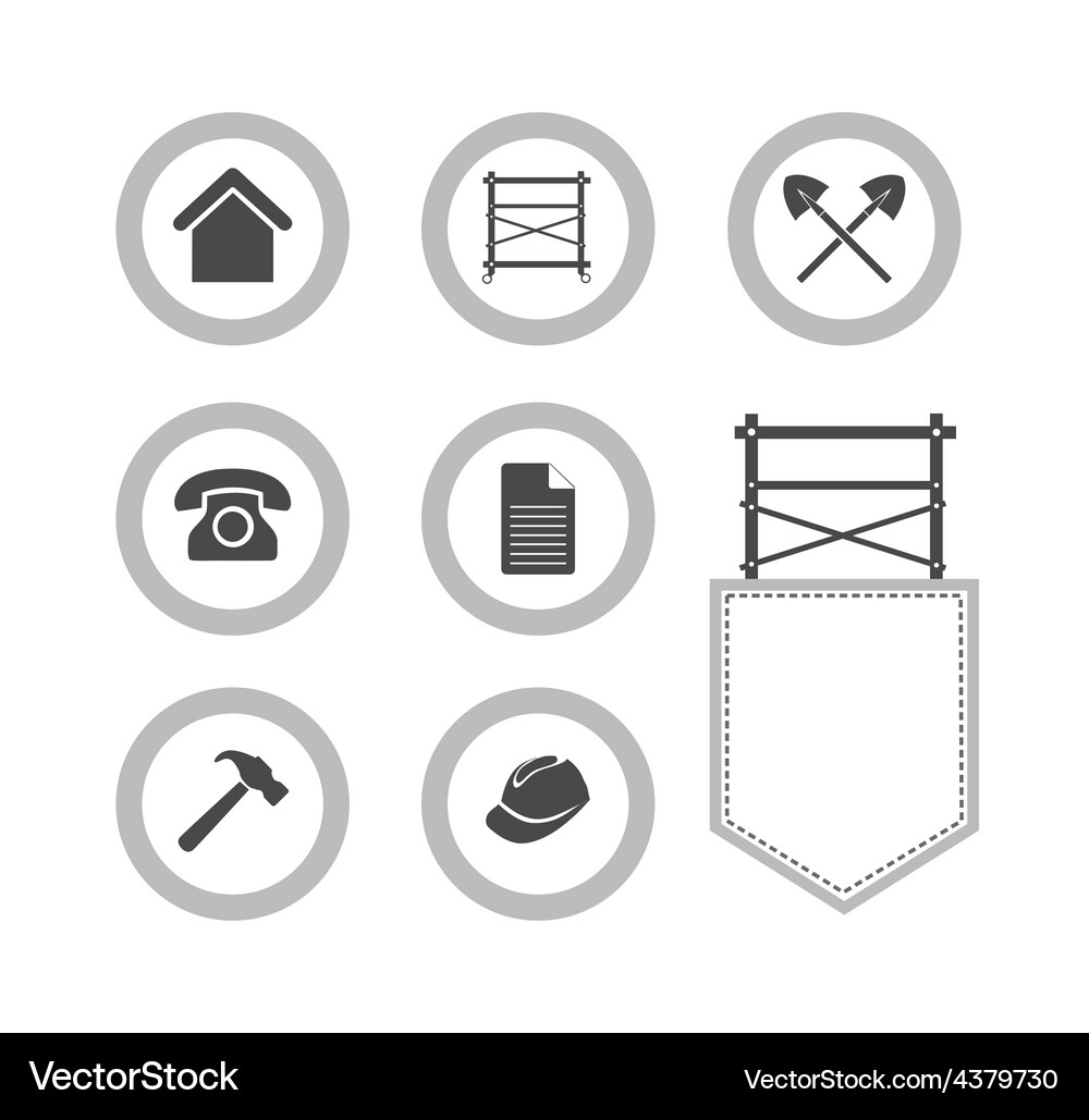 Scaffolding Icon Set - Round Style Vector Image