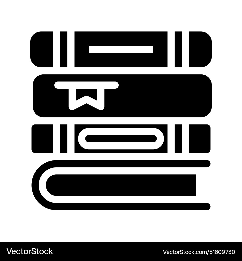 Stack of books icon with a soild style suitable Vector Image