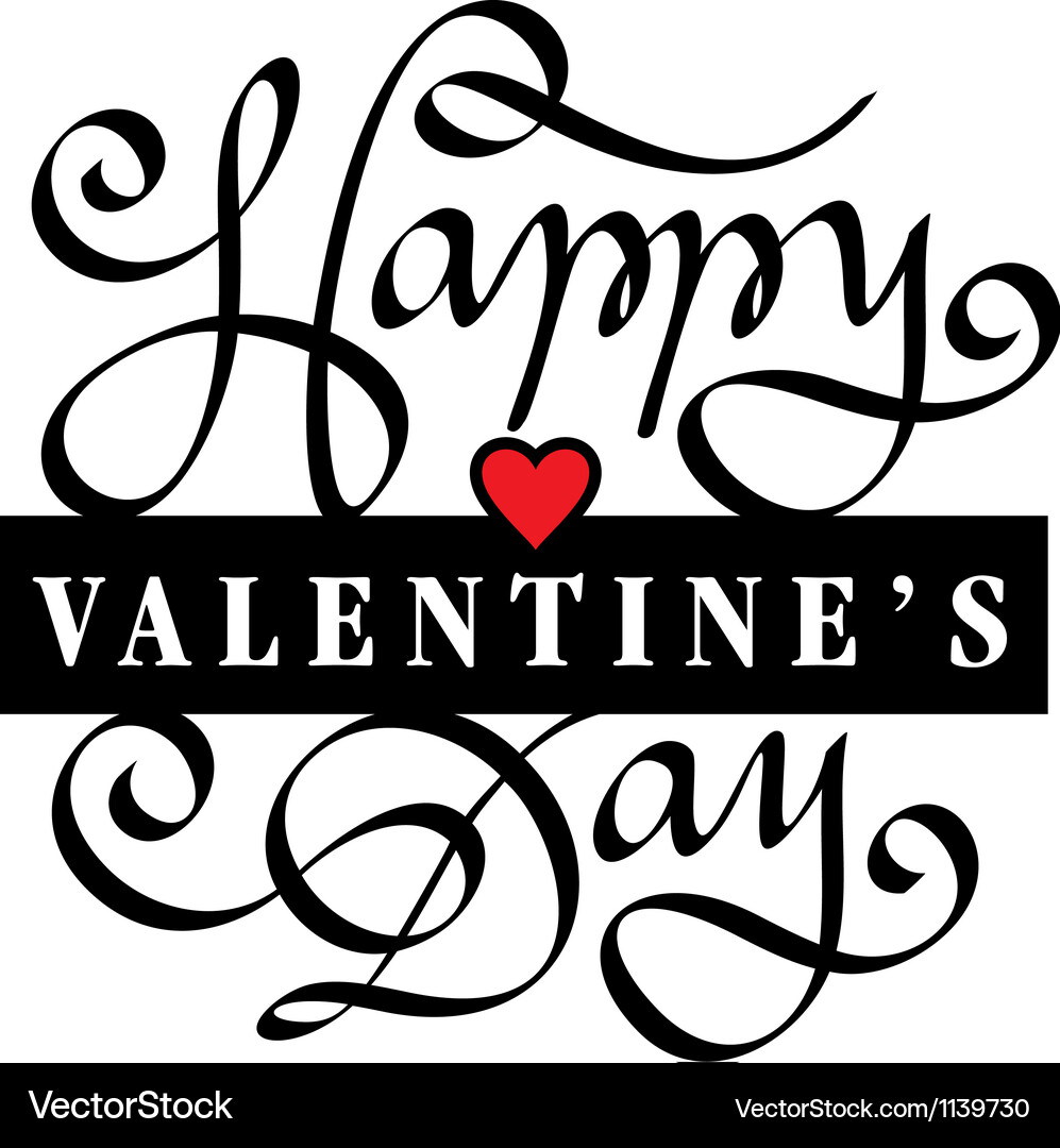 Valentine's Day Hand Lettering Vector Image