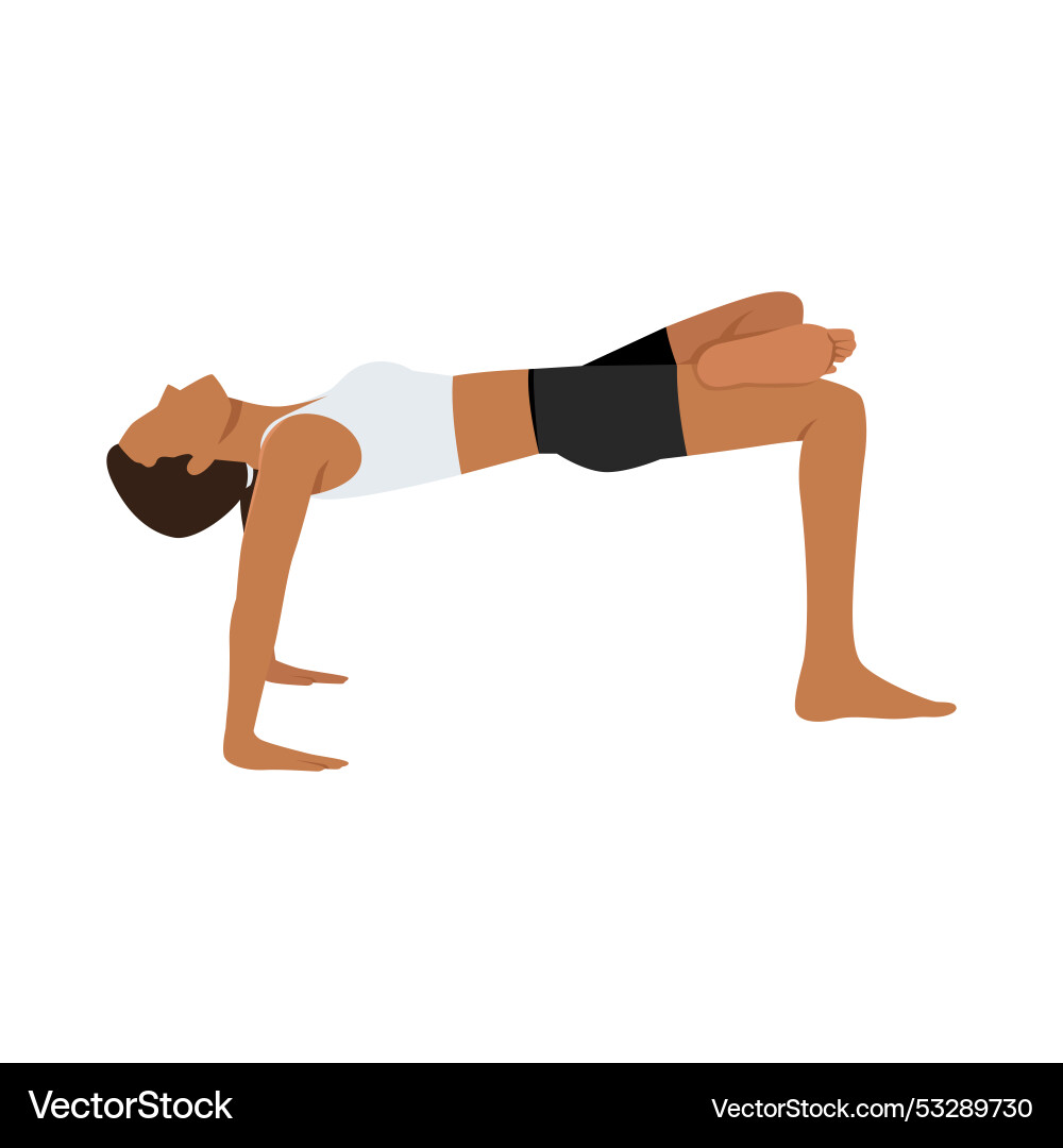 Young Woman Doing Reverse Table Top Pose Legs Vector Image