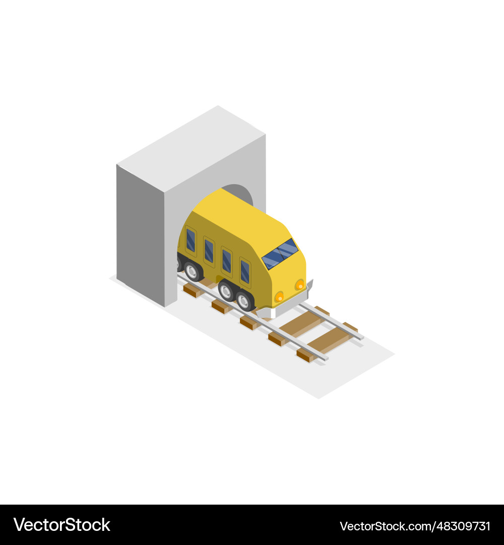 3d isometric flat set of railway station vector image