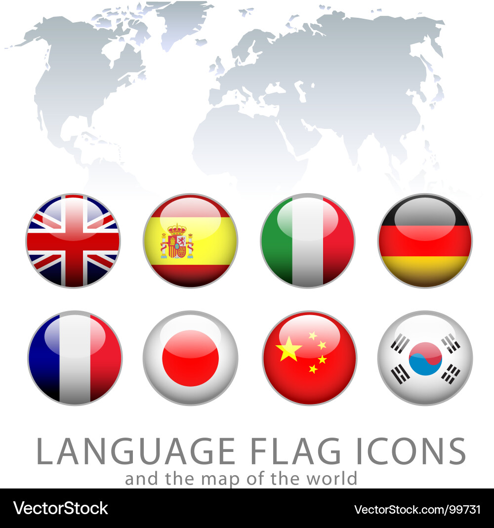 Language Flag Icons Set vector image