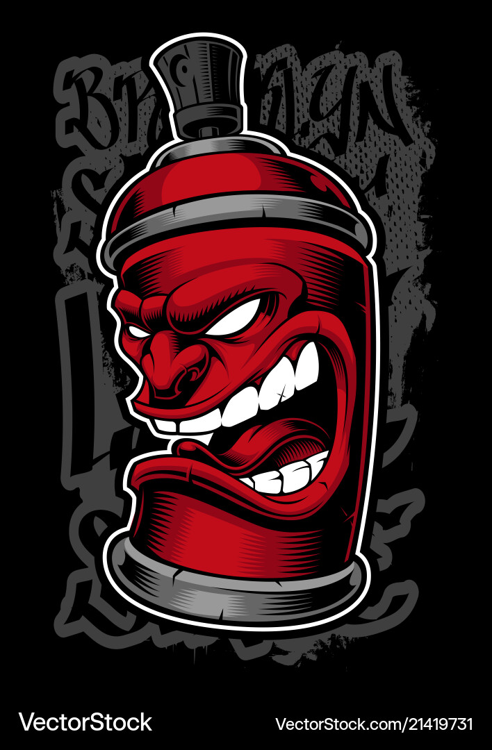 Monster Graffiti Spray Can Vector Image