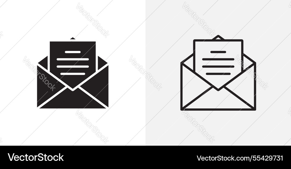 Open envelope icons pack for apps and ui ux desigs Vector Image