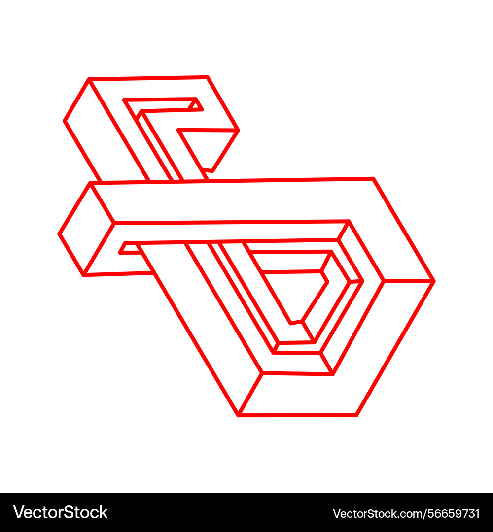 Optical illusion shapes unreal geometric objects Optical illusion shapes unreal geometric objects vector image