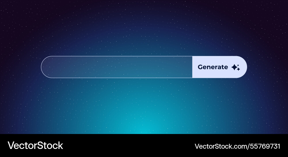 Search bar with generate button on starry vector image