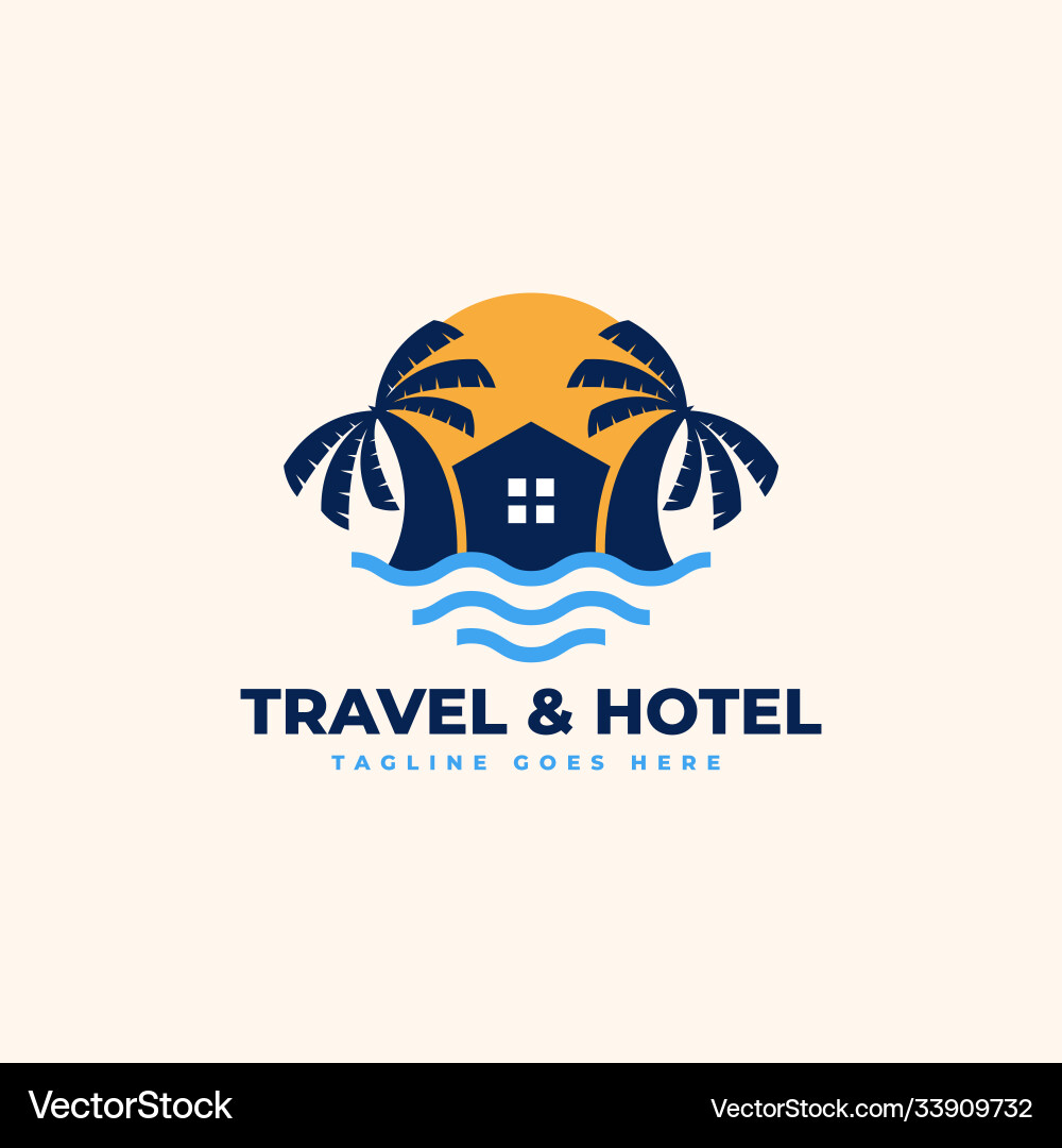 Beach house logo design template - good to use Beach house logo design template - good to use vector image