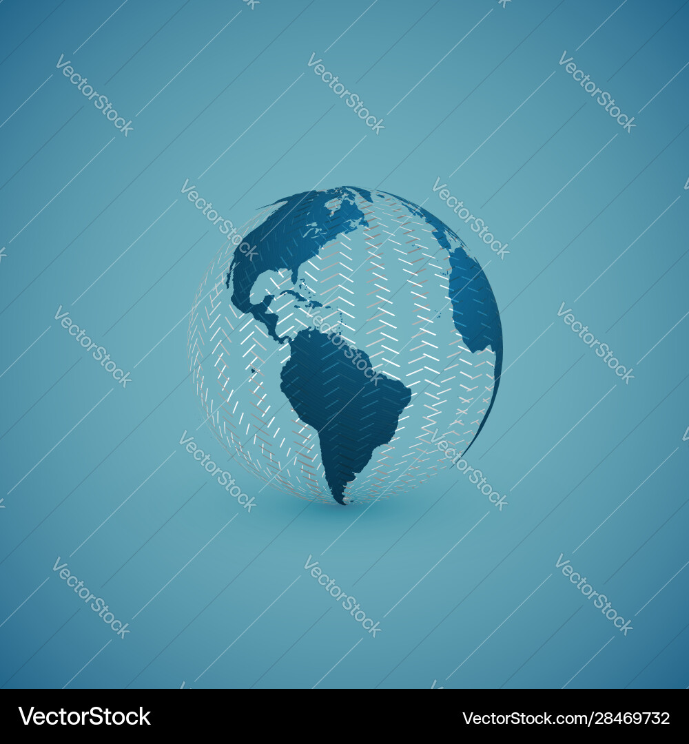 Blue globe map with pattern sphere Blue globe map with pattern sphere vector image