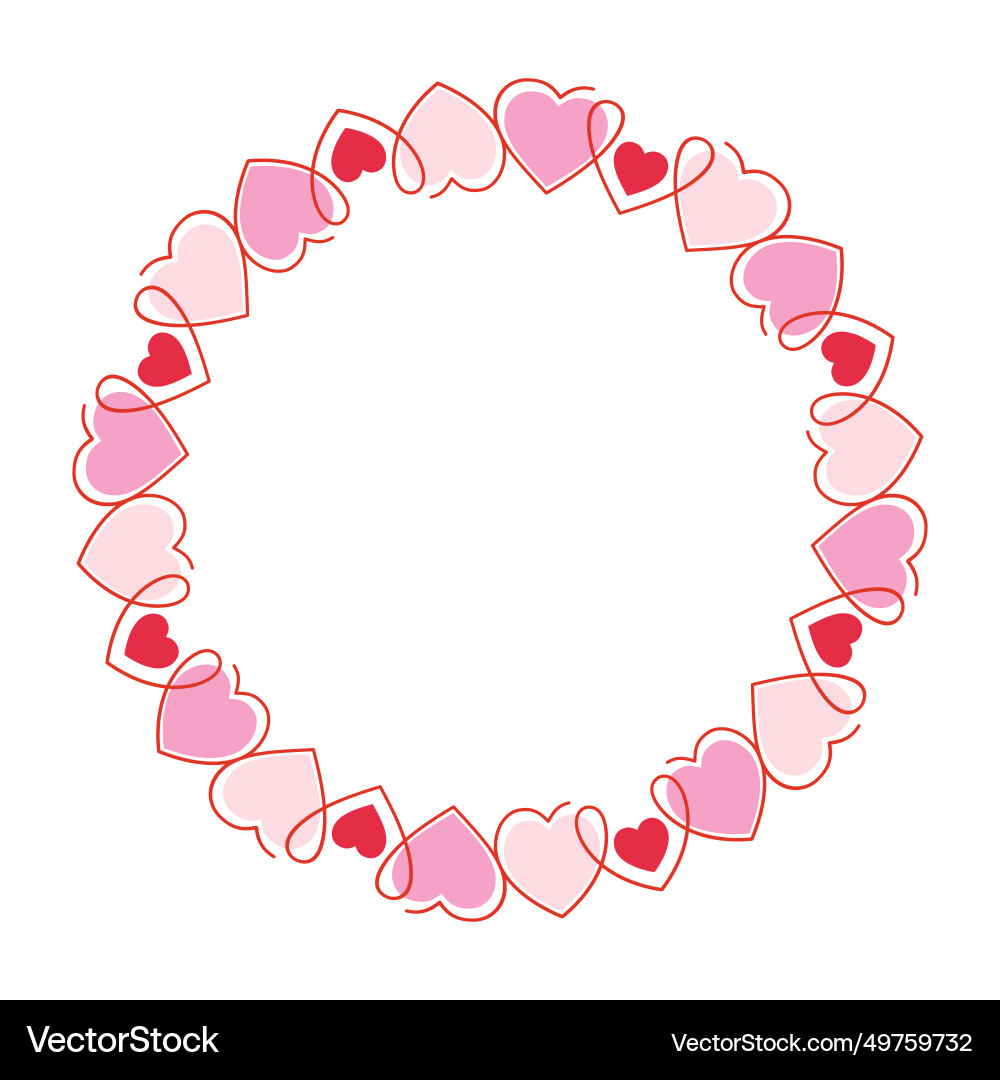Circle frame with hearts Circle frame with hearts vector image