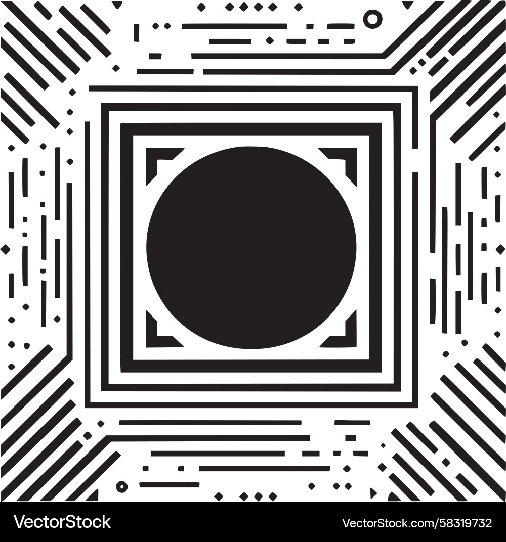 Digital Circuit Pattern Vector Image