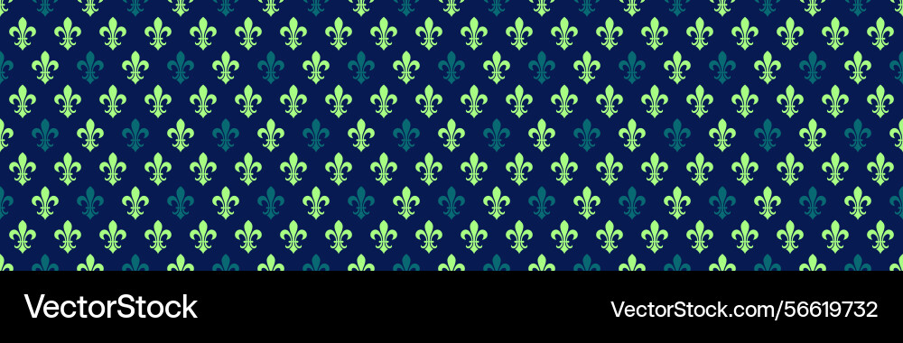 Elegant repeating pattern of fleurdelis in teal Vector Image
