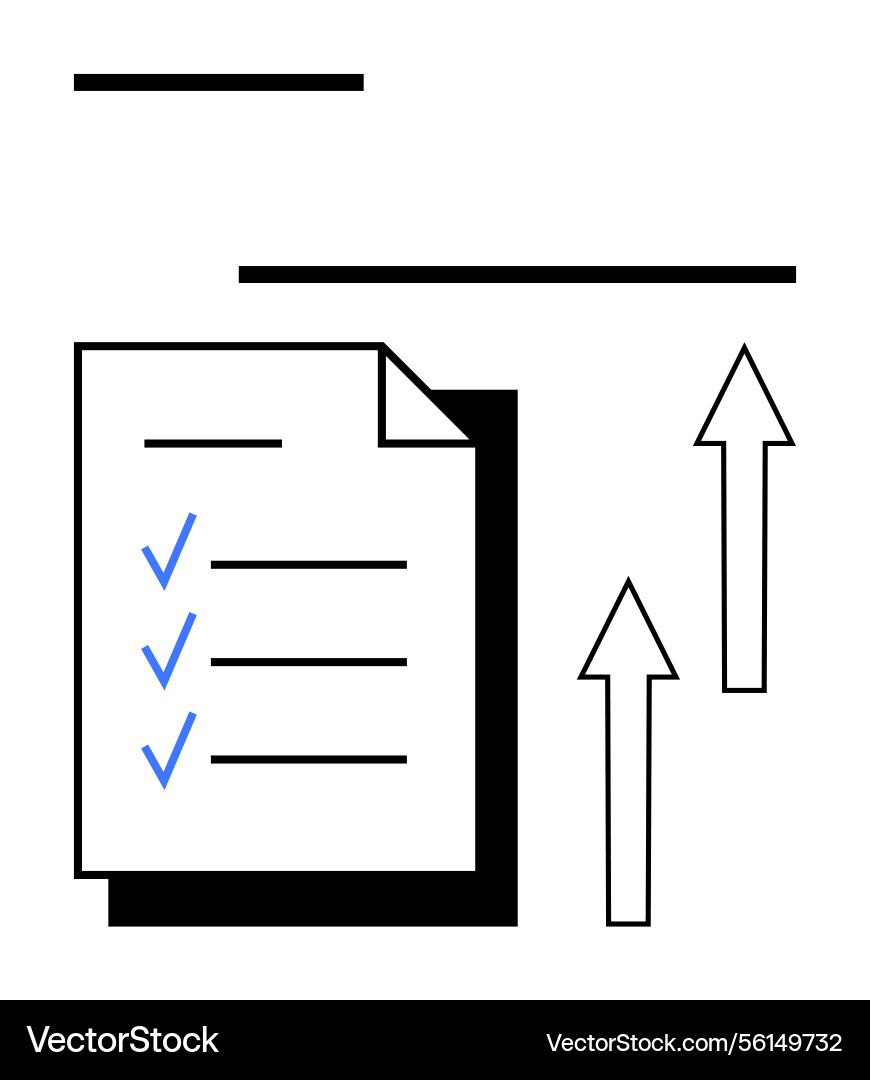 Task checklist with progress arrows highlighting Task checklist with progress arrows highlighting vector image