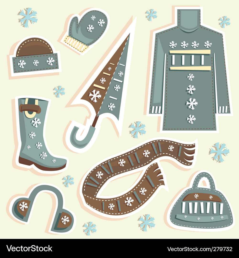 Winter Fashion Collection Vector Image