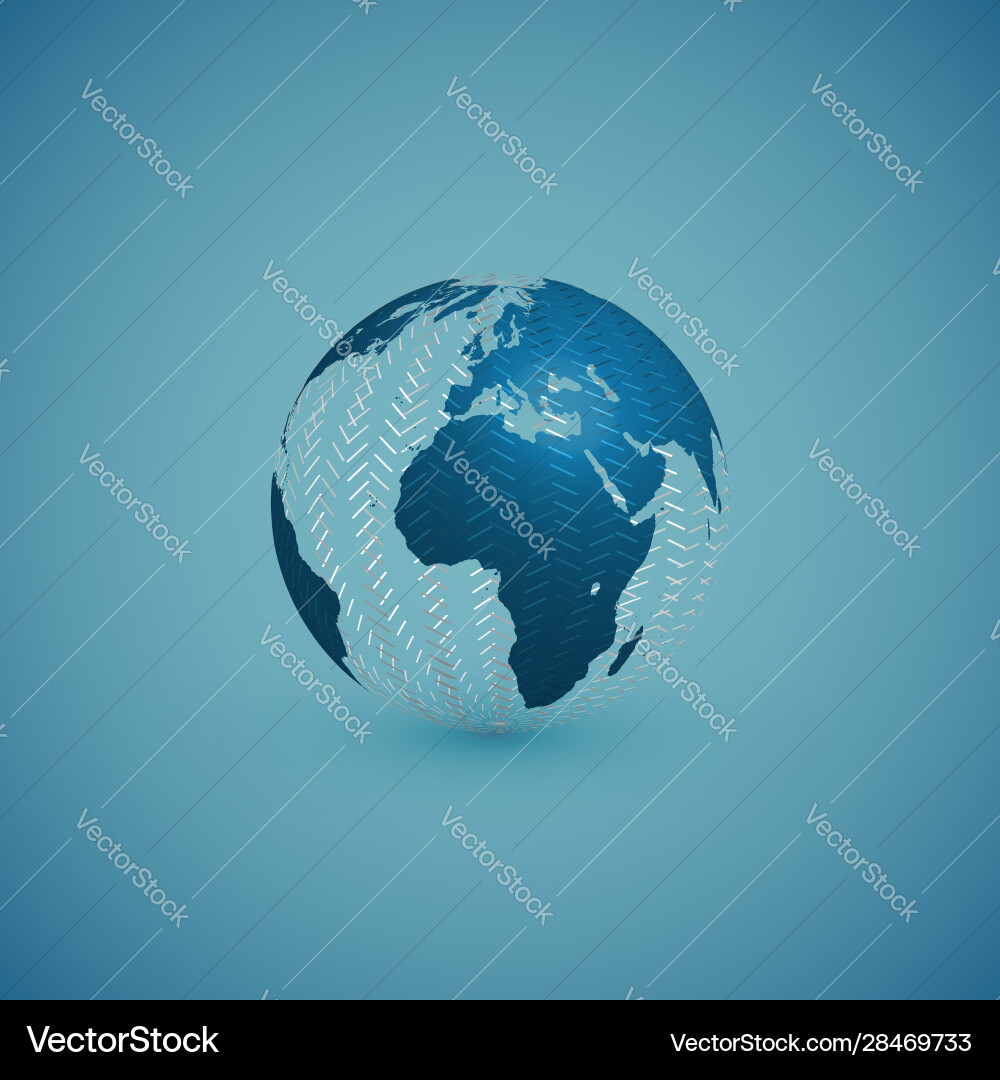 Blue globe map with pattern sphere Blue globe map with pattern sphere vector image