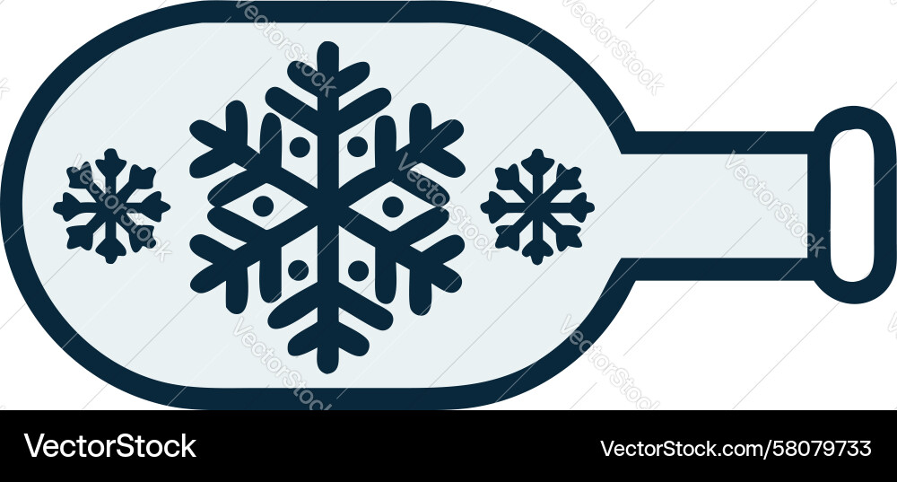 Chilled Laboratory Flask with Snowflake Icon Vector Image