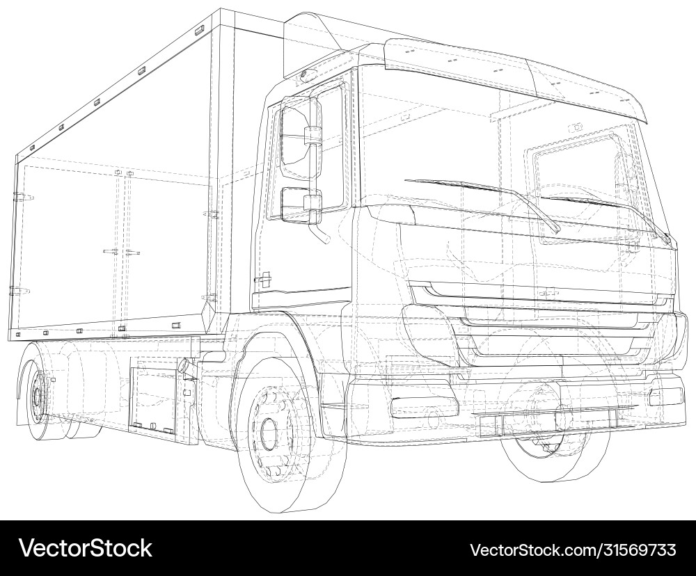 Commercial van truck Royalty Free Vector Image