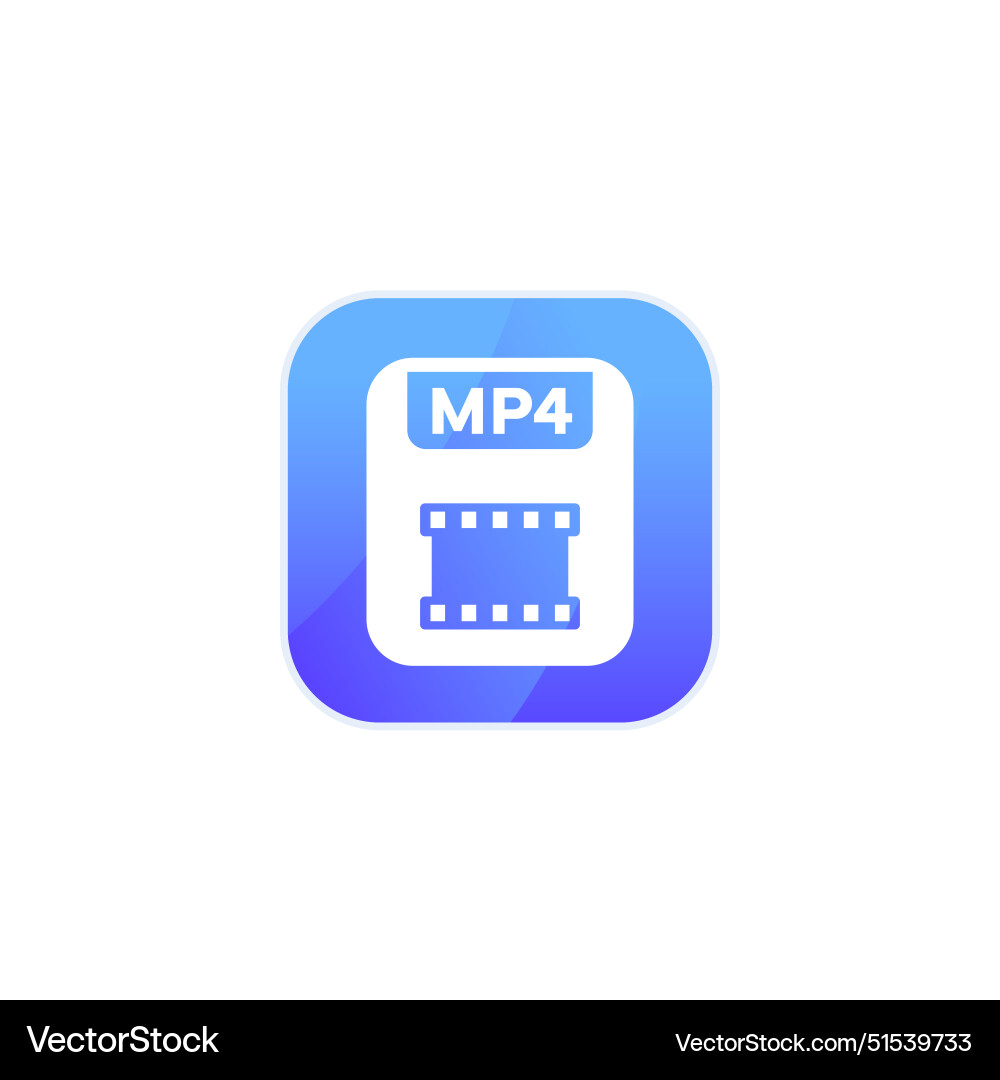 Mp4 file icon for apps and web vector image