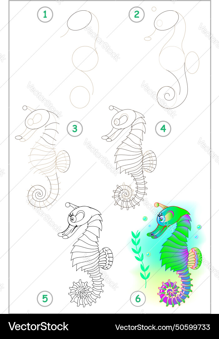 Page shows how to learn step by draw Page shows how to learn step by draw Vector Image