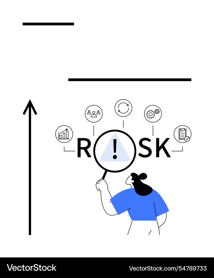 Risk management with key elements analysis vector image